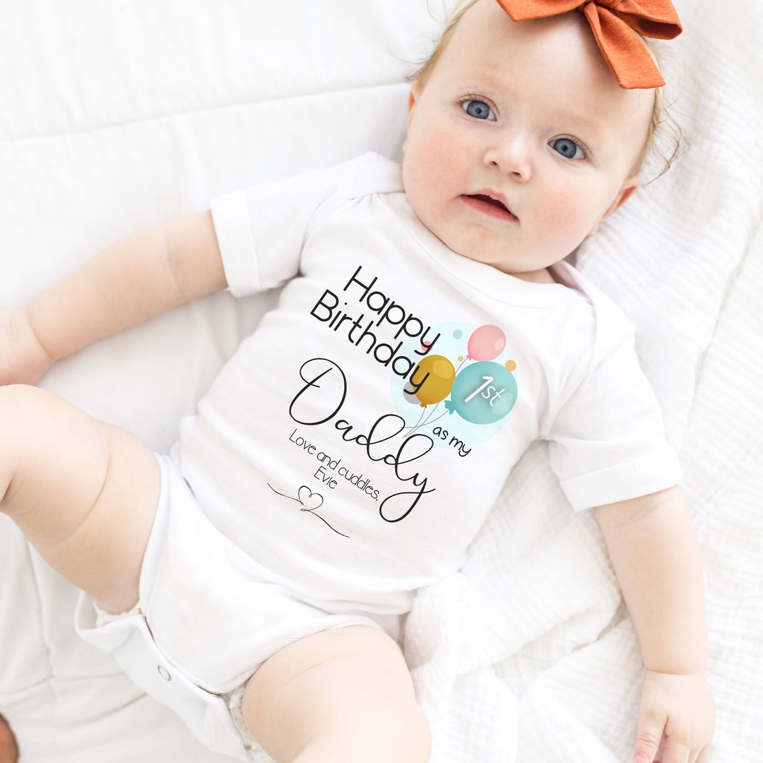 Buy Happy Birthday 1st Birthday as My Daddy Outfit Baby Vest Sleepsuit  Babygrow Bodysuit Dad Birthday New Dad Gift Rabbit FANDANGO Online in India 