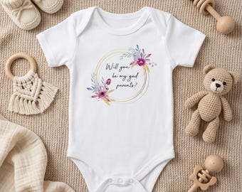 Personalised Will You Be My Godparents Baby Vest - Godparent Proposal Gift Bodysuit