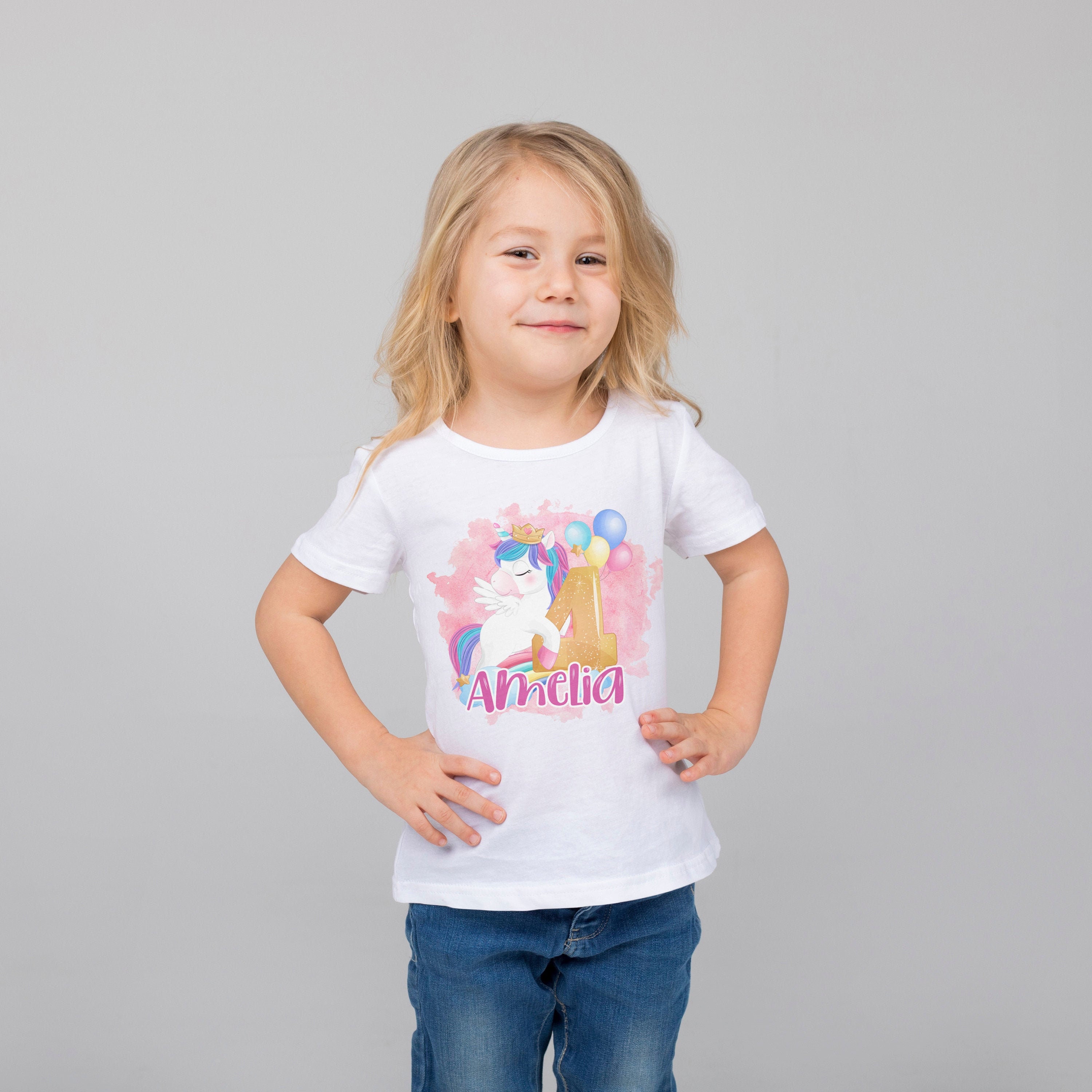 4to cumpleaños unicornio numero 4 años regalo niña' Camiseta hombre