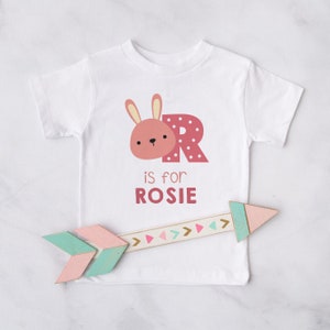Personalised Name & Initial Children&#39;s Kids T Shirts - ANY NAME - Kids Clothing Top Tee Birthday Gift Baby Toddler FANDANGO