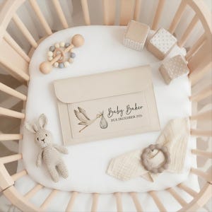 Personalised Stork Maternity Notes Folder - Pregnancy Hospital Bag Organiser - New Mum Gift