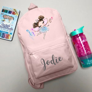 Personalised Fairy Ballerina Backpack ANY NAME Back To School Bag Backpack Kids Nursery Toddler Rucksack