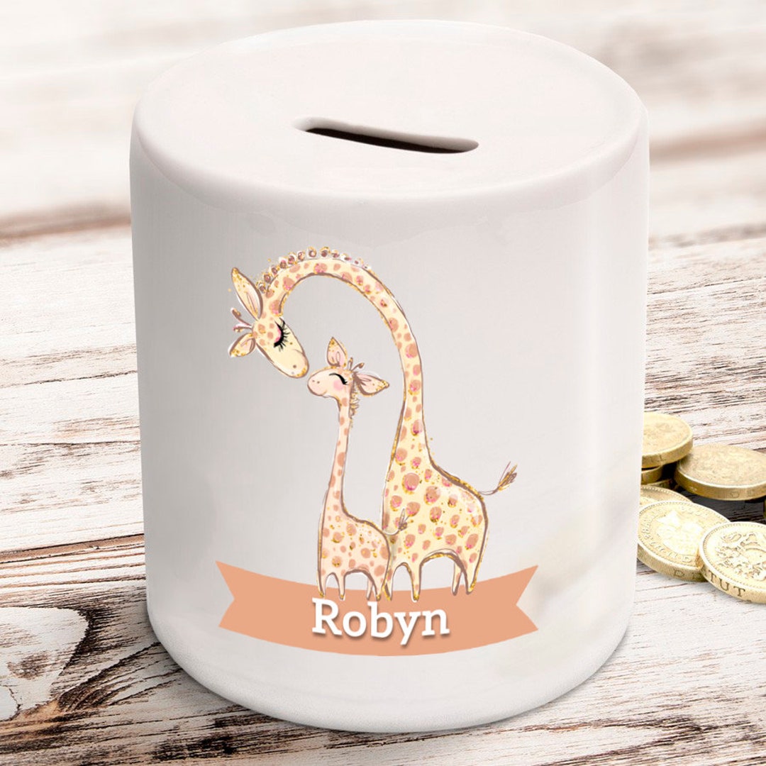 Personalised Giraffe Money Box in Ceramic With Rubber Stopper Etsy UK