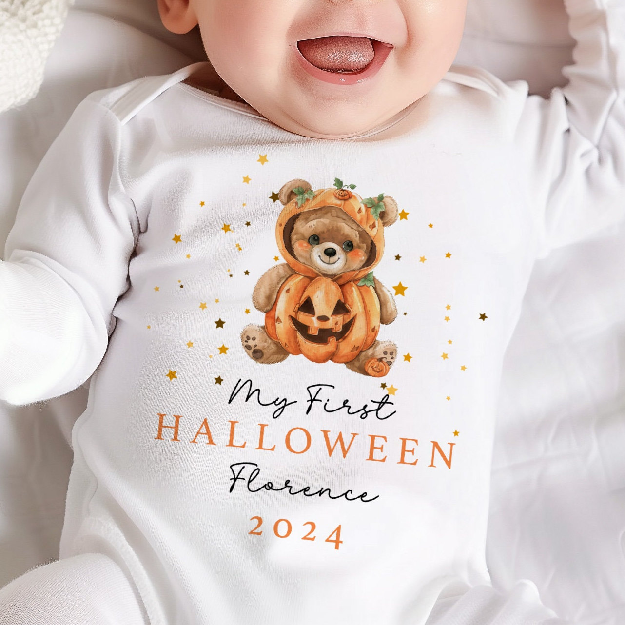 First Halloween Outfit Baby 1st Halloween Gift Idea 1st Halloween Sleepsuit Halloween Vest for baby Halloween costume