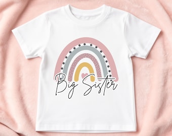 Big Sister Announcement T-Shirt - Personalised Pregnancy Reveal Sibling Gift Tee