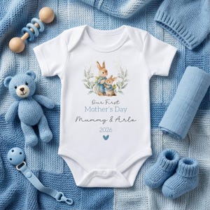 Personalised Rabbit First Father's Day Baby Vest - New Dad Gift from Baby - 1st Daddy Outfit