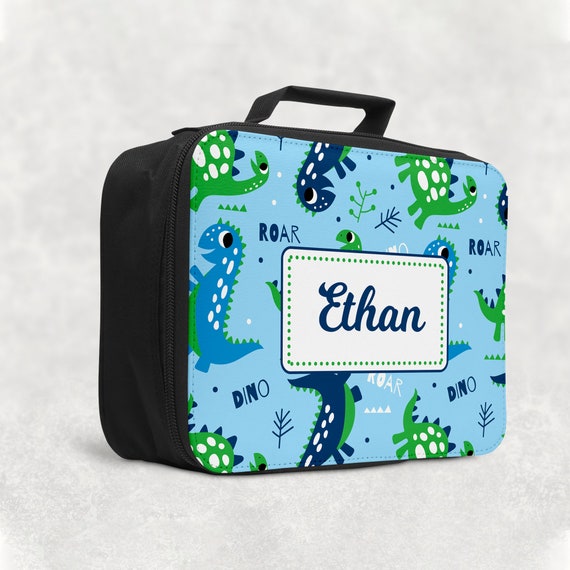 Personalised Lunch Bag Dinosaur Kids Childrens Name School Dinner Lunch Box