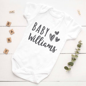 Personalised Baby Unisex Vest, Bodysuit, Pregnancy announcement, Fun gift for a new baby, or baby shower