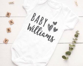 Personalised Baby Unisex Vest, Bodysuit, Pregnancy announcement, Fun gift for a new baby, or baby shower FANDANGO