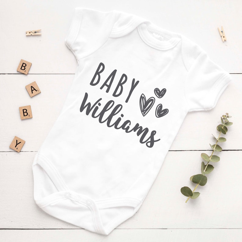 Personalised Baby Grow Vest Announcement Baby Shower Gift Newborn 
