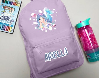 Personalised Mermaid Backpack - Any Name Kids School Rucksack - Nursery Toddler Bag
