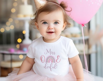 Miss ONEderful First Birthday T-Shirt Baby Vest - Personalised 1st Birthday Girls Outfit