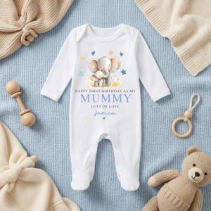 Happy Birthday Mummy Sleepsuit - 1st Birthday as My Mummy - New Mum Gift from Baby
