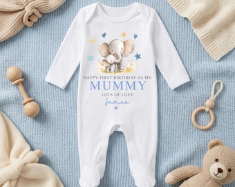 Happy Birthday Mummy Sleepsuit - 1st Birthday as My Mummy - New Mum Gift from Baby