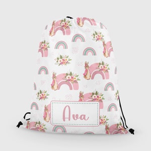 Personalised PE / swim bag, rabbit bag, girls school bag,school bag, kids drawstring bag, back to school bag, swim bag, sports bag FANDANGO