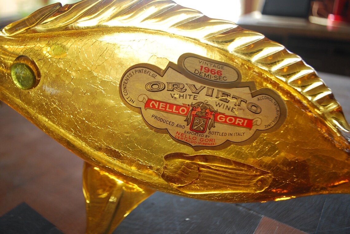 1966 Orvieto Fish Shaped White Wine Bottle Etsy