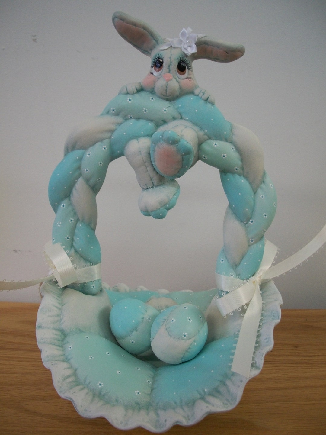 Ceramic Easter Bunny Easter Basket Easter Eggs Easter Decoration