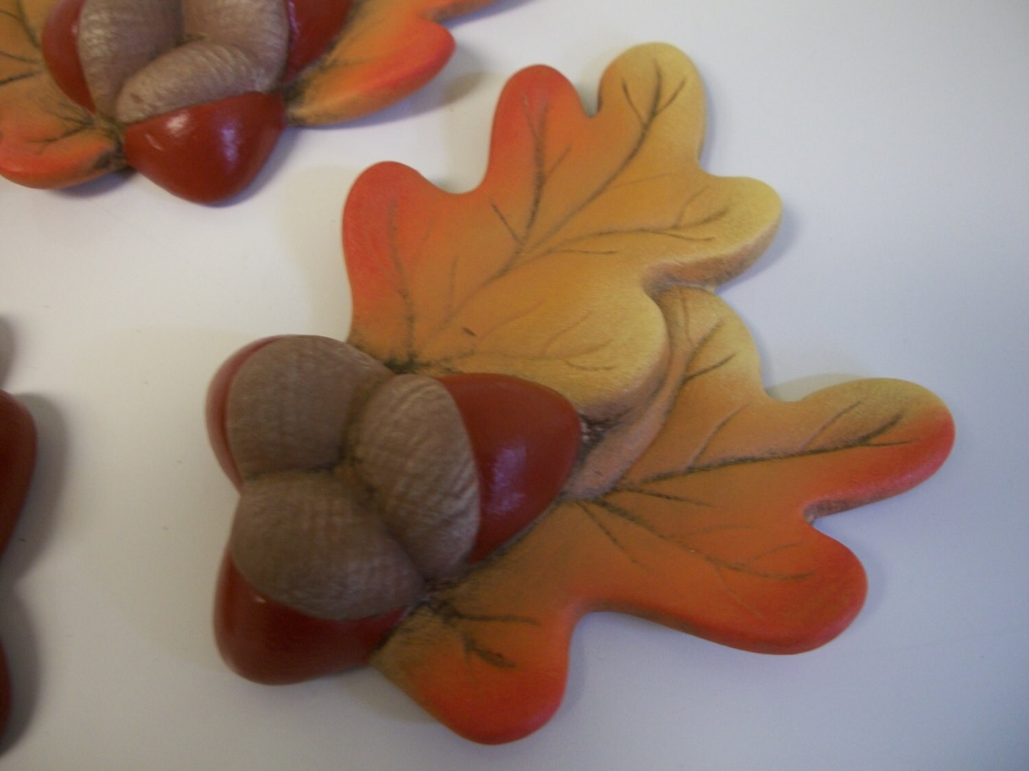 Ceramic Refrigerator Magnets Fall Leaves Acorns Set of Three,halloween ...