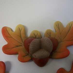 Ceramic Refrigerator Magnets Fall Leaves Acorns Set of Three,halloween ...