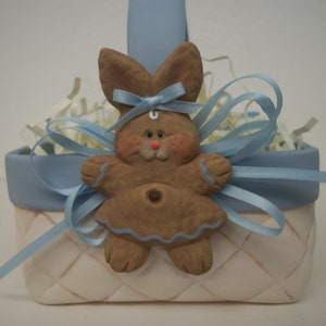 Easter Bunny ceramic woven basket image 6