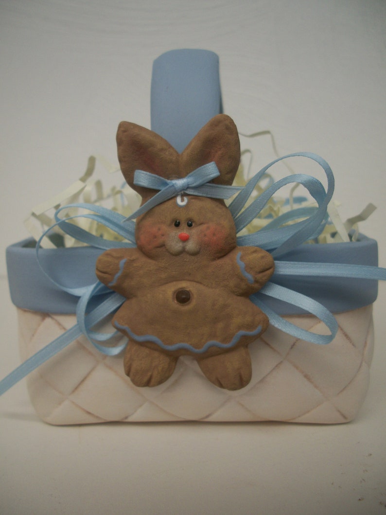 Easter Bunny ceramic woven basket image 6