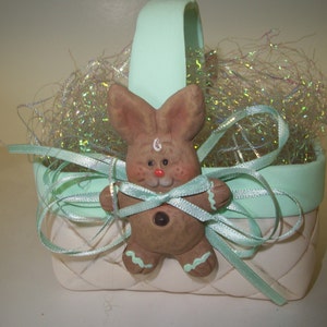 Easter Bunny ceramic woven basket image 5