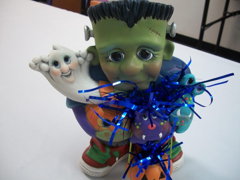 Ceramic Frankenstein,ghost,pumpkin, monsters Halloween decoration image 4