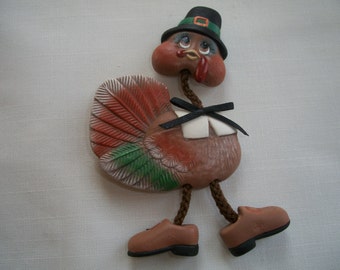 Ceramic Thanksgiving turkey refrigerator magnet  poseable,Thanksgiving decoration