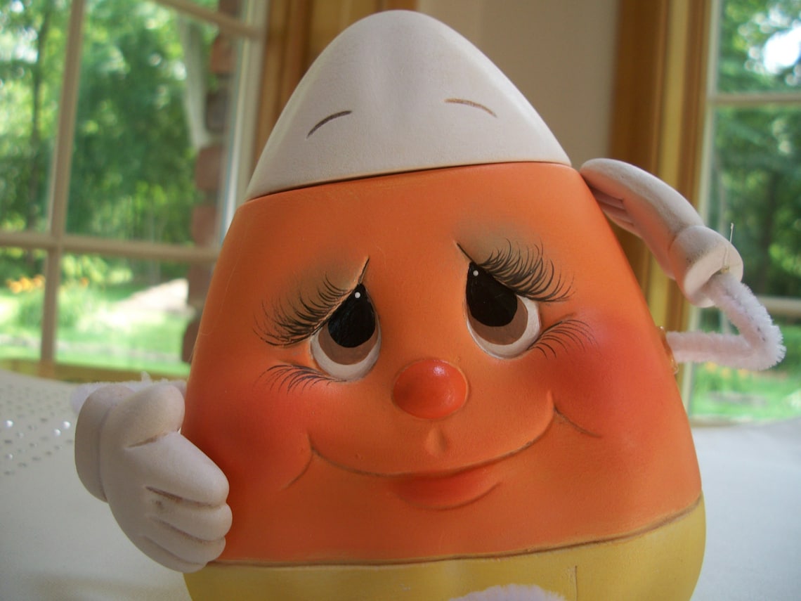 Halloween Ceramic Candy Corn Noggin Halloween Decoration Etsy