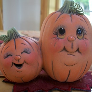 Calabaza doble de cerámica para Halloween, otoño, decoración otoñal.