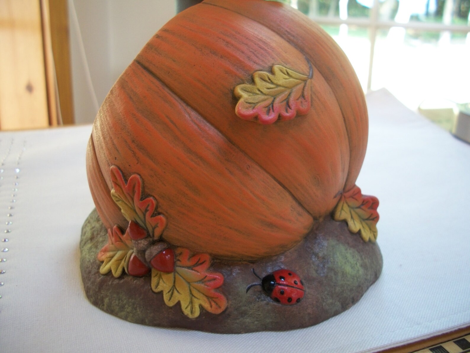 Ceramic Pumpkin Candy Dish With Scarecrow Etsy