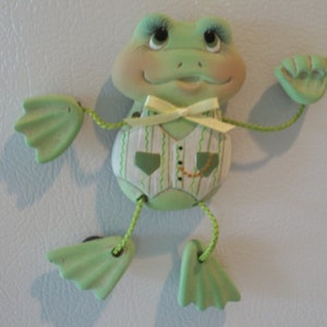 Frog Ceramic poseable Frog magnet