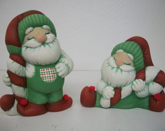 Ceramic Santas set of 2 Christmas decoration