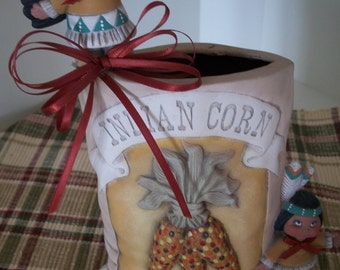 Ceramic Thanksgiving Indian seed packet