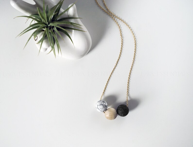 Aromatherapy Necklace 20 Lava Necklace Lava Essential Oil Necklace Oil Diffuser Wood Diffuser Necklace Marble Diffuser Necklace