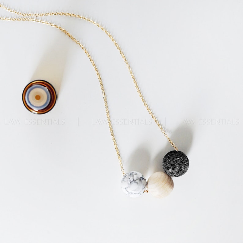 Aromatherapy Necklace 20 Lava Necklace Lava Essential Oil Necklace Oil Diffuser Wood Diffuser Necklace Marble Diffuser Necklace