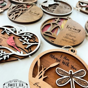 Memorial Ornament, Personalized Name Tree Ornament, Wood Christmas Ornament, Custom Name, Holiday Gift, Bereavement, Sympathy, Loss
