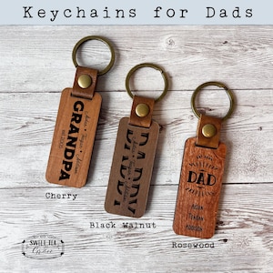 Portachiavi in legno personalizzato per papà, regalo personalizzato per la festa del papà, portachiavi con nomi dei bambini, regalo per marito, neo-papà, portachiavi per papà con nomi