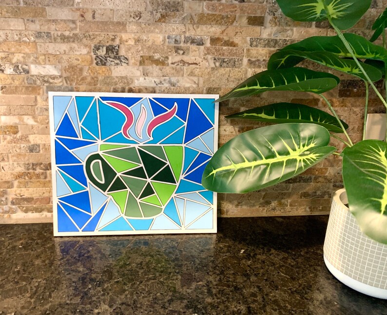 Paint Your Own, Coffee Cup Geometric Paint Kit, DIY, Paint Party, Girls Night, Mothers Day, Birthday Party, Virtual Paint Party image 2