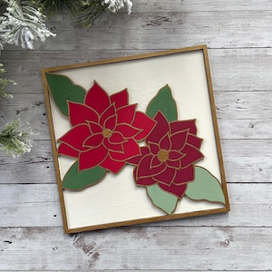 Paint Your Own, Poinsettia DIY Paint Kit, Paint Party, Girls Night, Craft Night, DIY Home Decor, Gift, Christmas, Birthday, Family Night