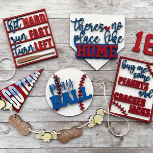 Paint Your Own, Baseball Tiered Tray Decor, DIY Paint Kit, Paint Party, Craft Night, DIY Gift, Family Night