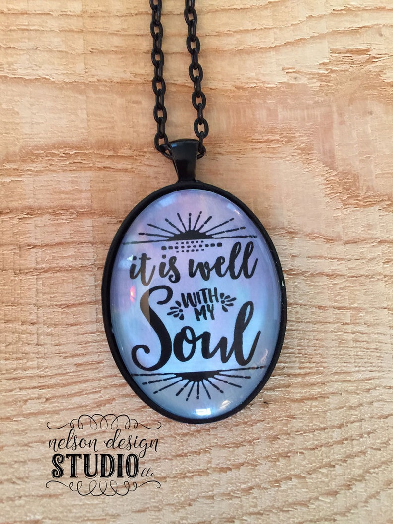 Necklace it is well with my soul jewelry hymn Etsy