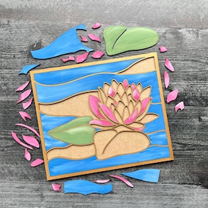 Paint Your Own, Water Lily, Lotus, Paint Kit, DIY, Paint Party, Girls Night, Kids Craft, Birthday Party, Virtual Paint Party
