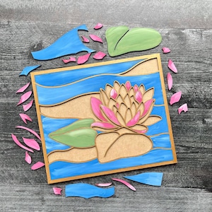 Zelf schilderen, Waterlelie, Lotus, Verfset, DIY, Verffeest, Girls Night, Kids Craft, Verjaardagsfeestje, Virtueel Verffeest