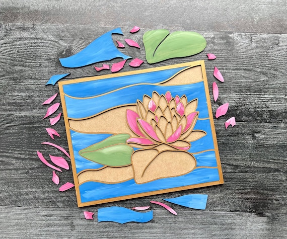 Paint Your Own, Water Lily, Lotus, Paint Kit, DIY, Paint Party, Girls Night, Kids Craft, Birthday Party, Virtual Paint Party