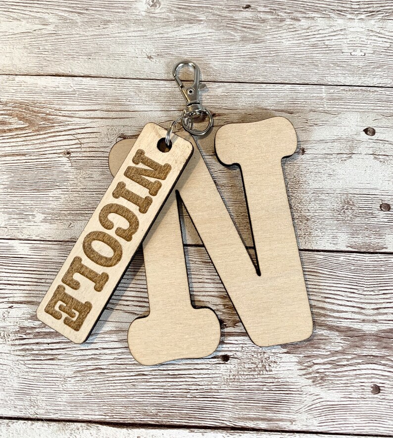 Paint Your Own Custom Initial and Name tag Keychain DIY Etsy
