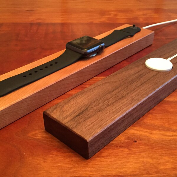 Apple Watch Charging Station - Cherry or Walnut wood - Handmade - Apple Watch Docking Station - Stand