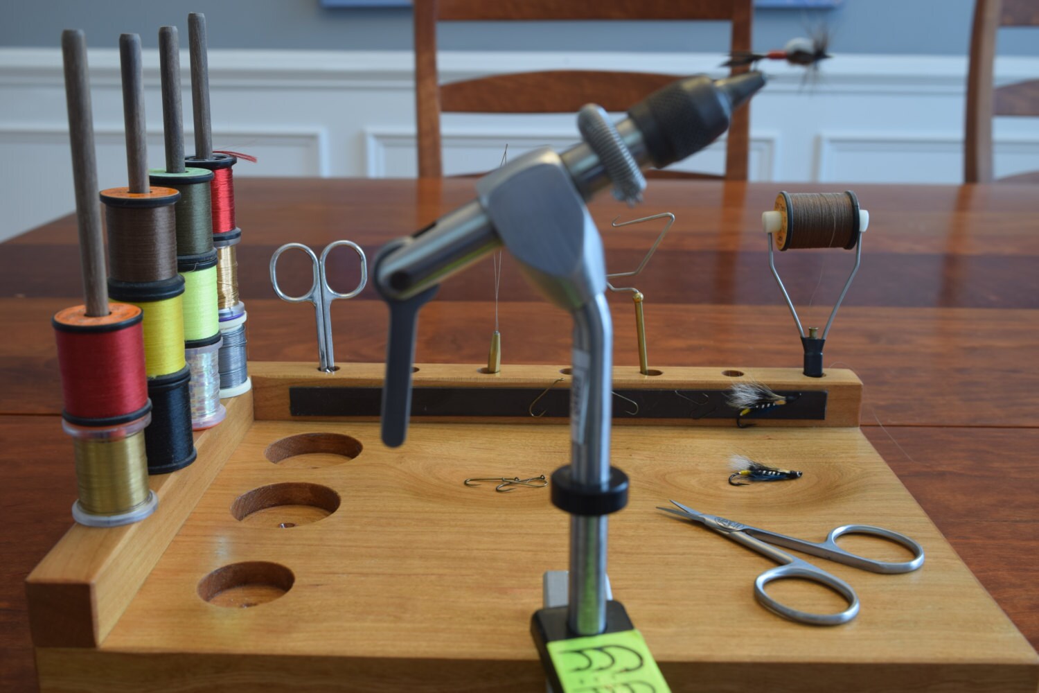 Fly Tying Station Cherry wood Handmade in North Carolina Etsy