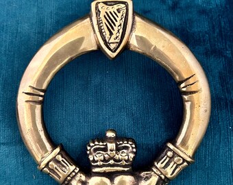 Vintage Celtic Brassware Claddaugh Irish Door Knocker, 1986