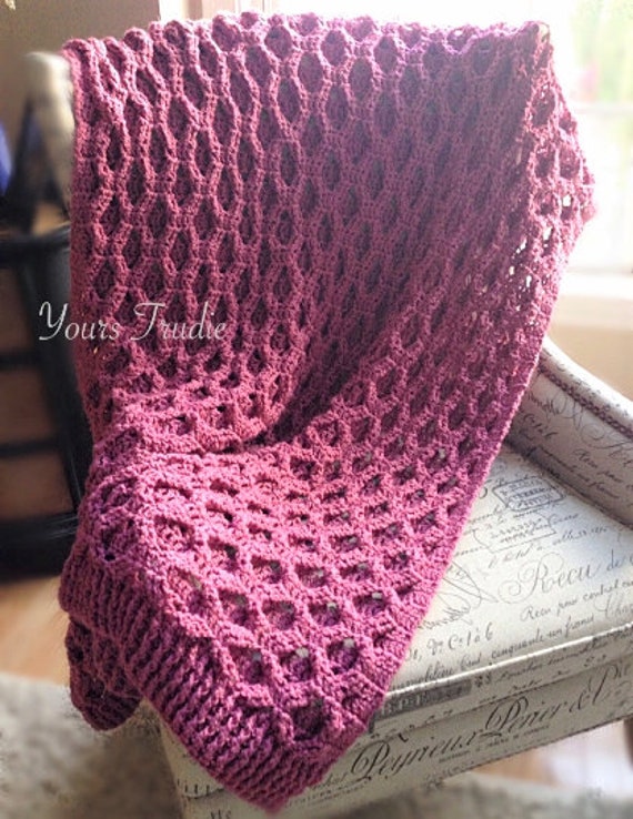 Reversible Celtic Irish Rose Chunky Crochet Afghan Chunky Acrylic Pink Aran Cable Knit Irish Blanket 40 X 50 Free Shipping